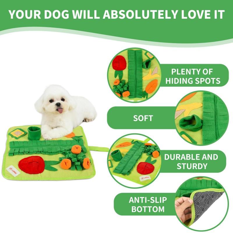 Interactive Snuffle Mat Small To Medium Dogs Cats Rabbits - Non-Slip Chew-Resistant Portable Feeding Toy With Vegetable Print