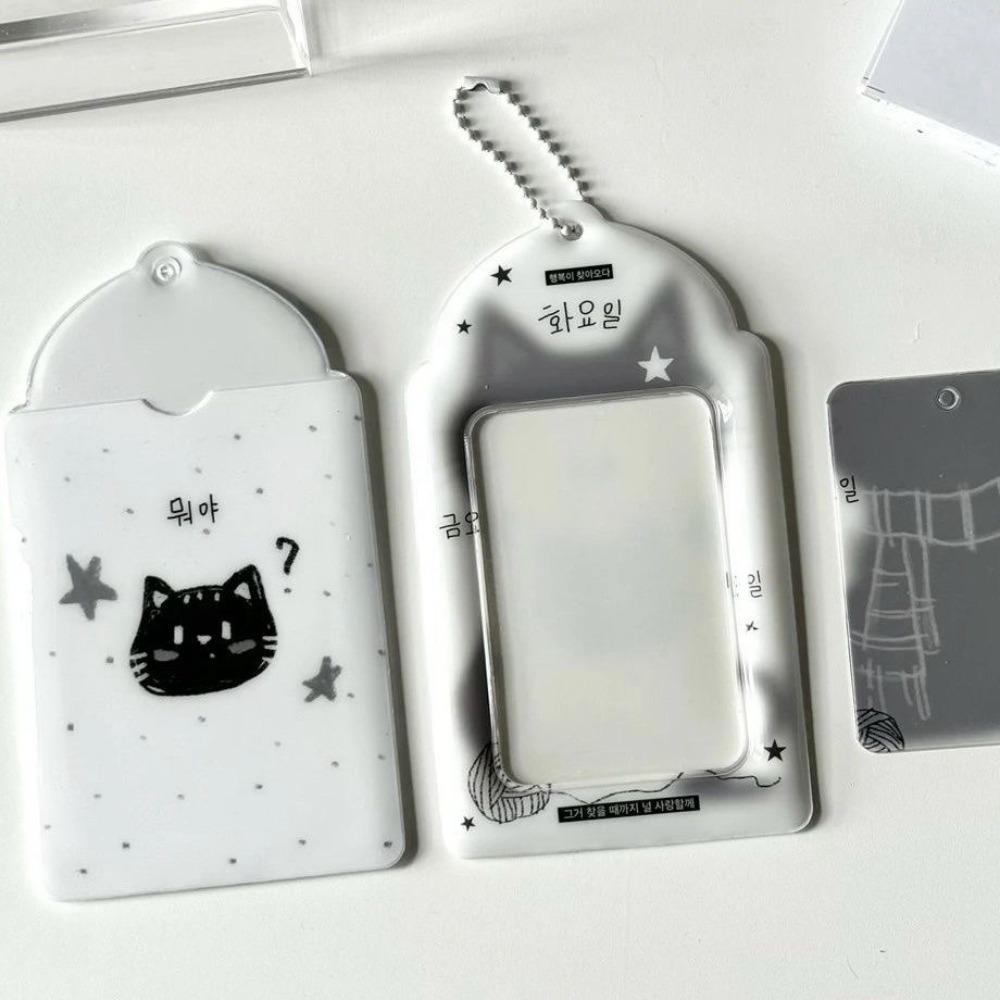 

Simple 3-inch Photo Storage Photocard Case Black Cat Multifunctional Photocard Holder Card Case