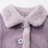 IEF Women's Curvy Fit Faux Suede Shearling Winter Coat