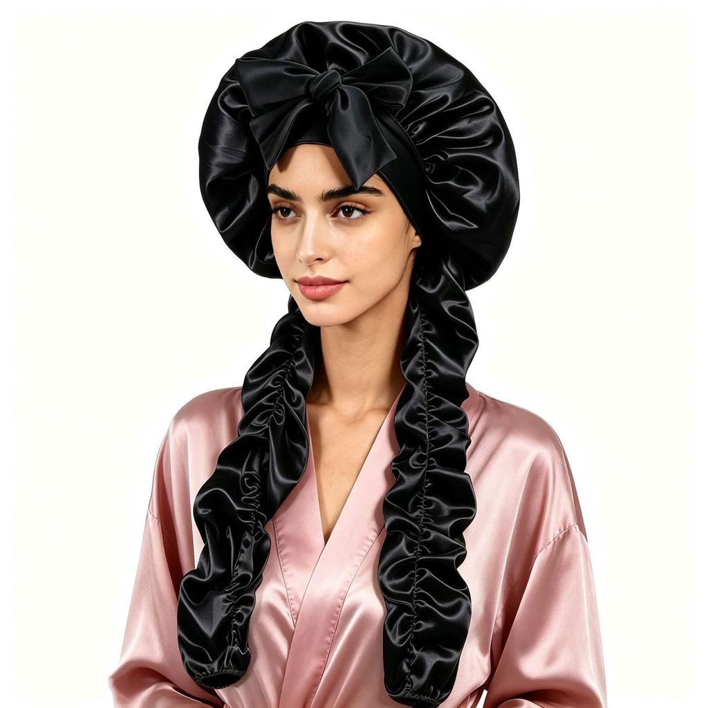 Double Layer Satin Bonnet 33-43in XL Bonnet for Braids Hair Dreadlocks Women Sleep