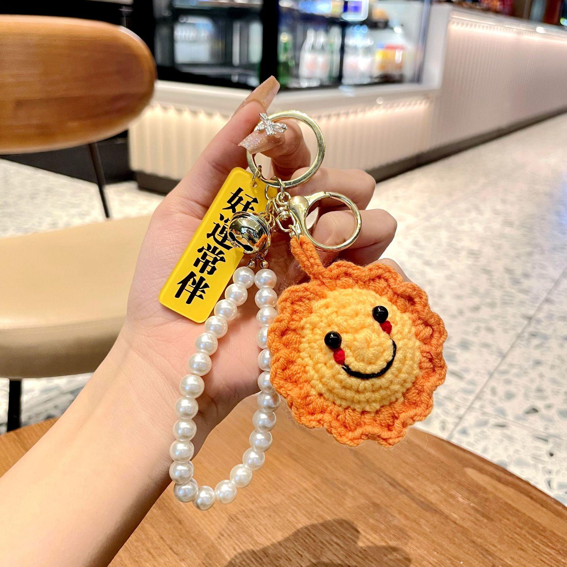 Plush Sunflower Teachers  Day Happy Pendant Keychain Creative Gift For Teachers Orange Pendant Gift