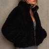 Autumn and Winter Women's Fleece Cardigan Short Jacket Lamb Wool Coat Woman