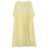 2025 summer new cotton and linen dress fine wrinkle texture double layer yellow fairy dress casual loose dress