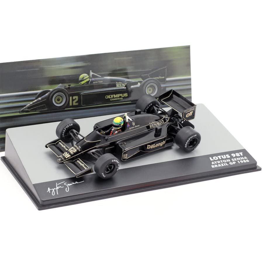 Scale F1 Diecast Model Car Brazilian Grand Prix 1986 Ayrton Senna Lotus Renault Ayrton Senna Team John Player Special 1/43 [Lotus 98T]