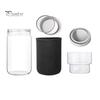 Stacking Sprouting Jars Set Jar Kit, Wide Mouth Glass with Sprout Lid, Blackout Stainless Steel Mesh Lid Sleeve, Plant Growing Kit for Home Gardeners