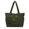 Velvet Canvas Bag Women'S Autumn And Winter Versatile Large-Capacity Tote Bag Student Shoulder Commuter Tote Bag