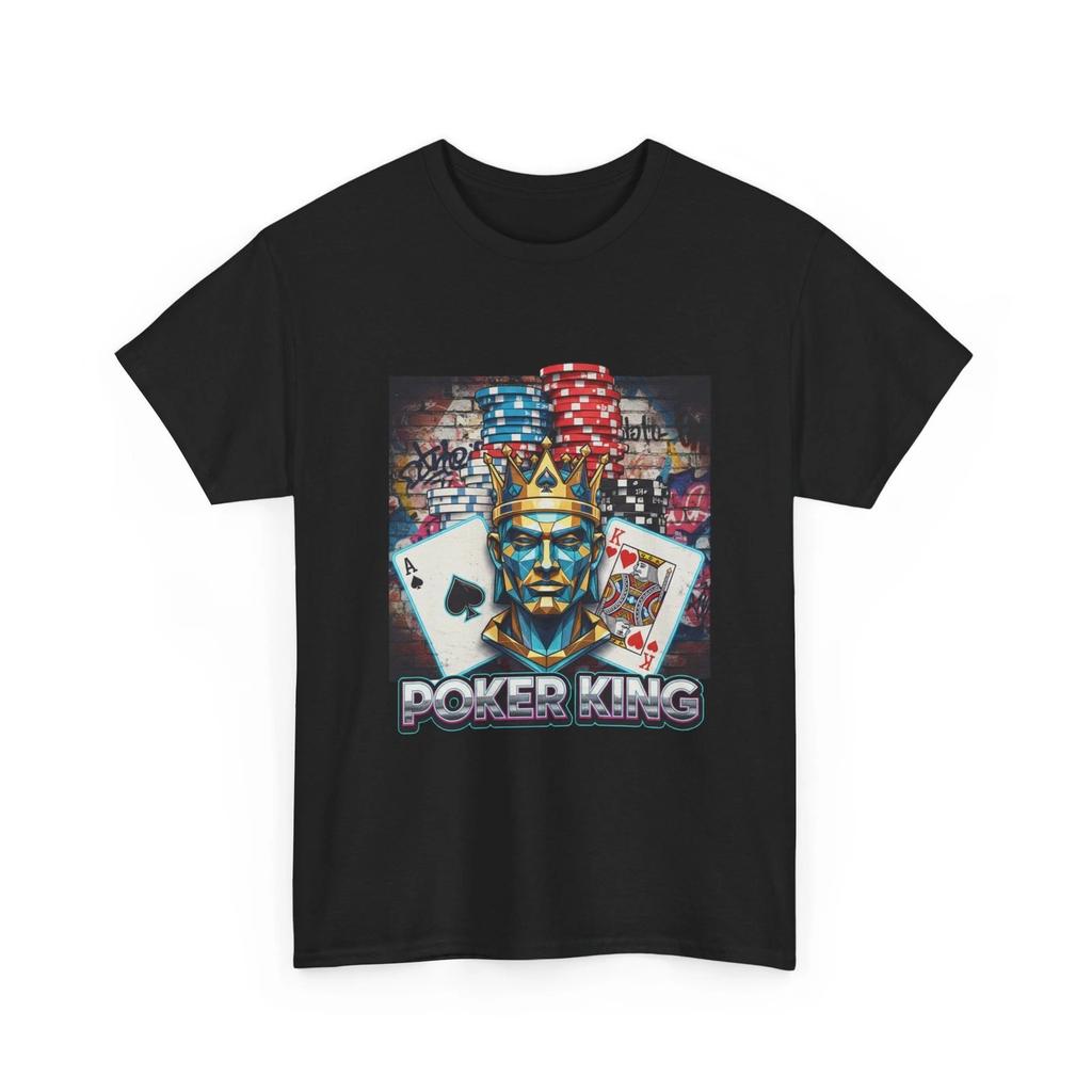 Poker King T-Shirt | Playing Cards, Poker Chips, Casino Art, Cool Gambler Shirt