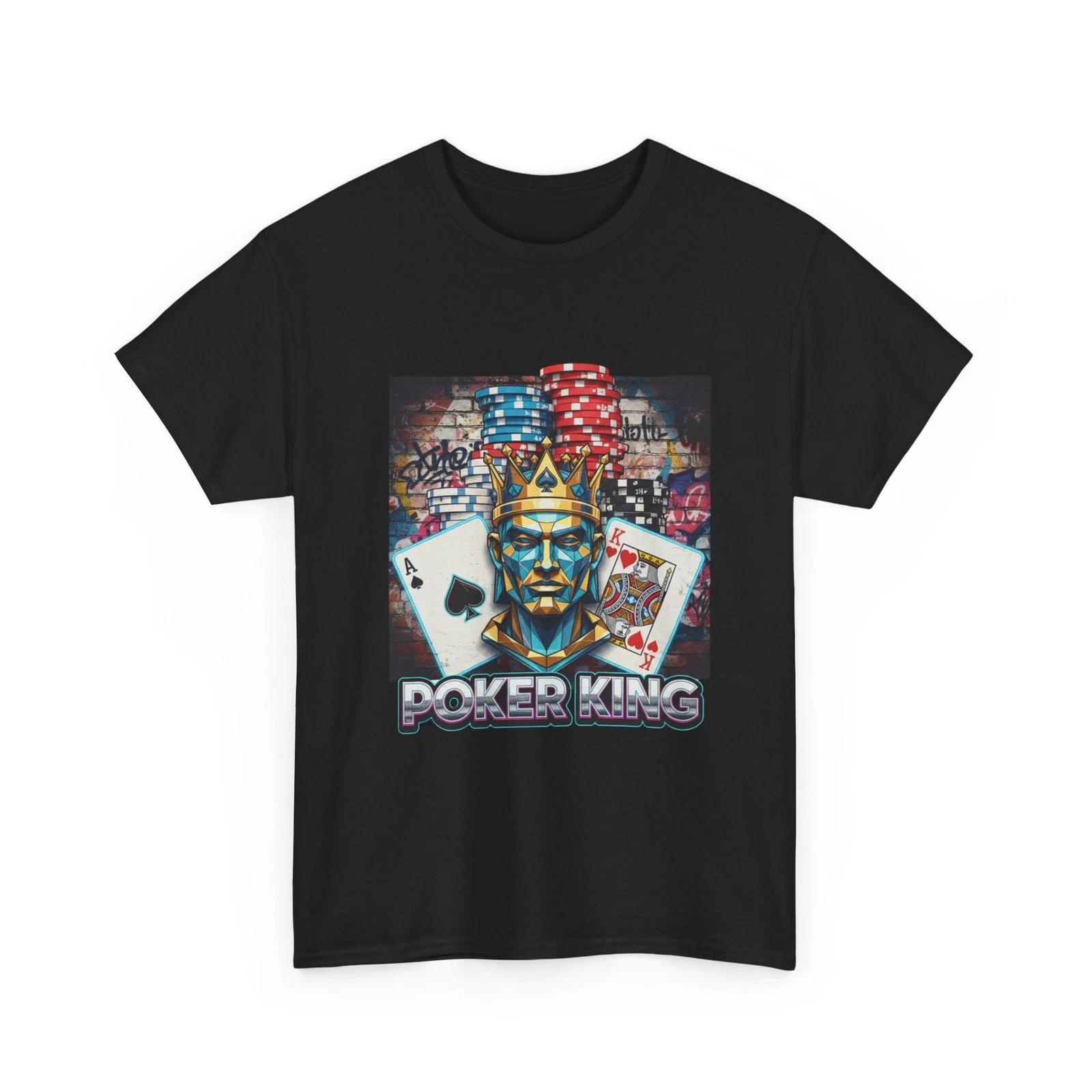 Poker King T-Shirt | Playing Cards, Poker Chips, Casino Art, Cool Gambler Shirt S