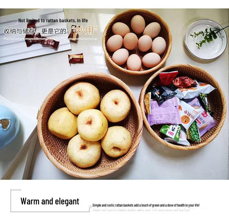 Hand-Woven Autumn Vine Snack Basket for Living Room or Table