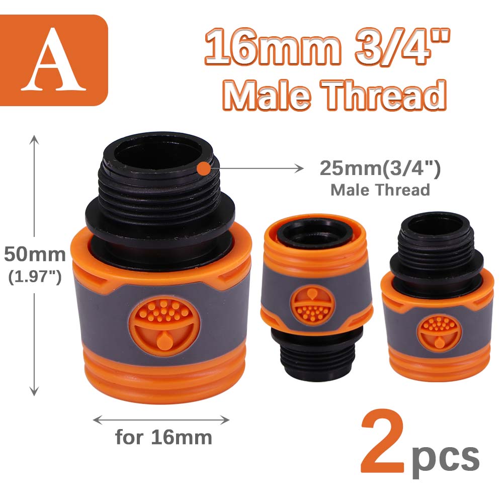 

16 мм 3/4 адаптер для шланга с наружной и внутренней резьбой пластиковый быстроразъемный соединитель для полива сада соединительные муфты для труб удлинитель 2pcs