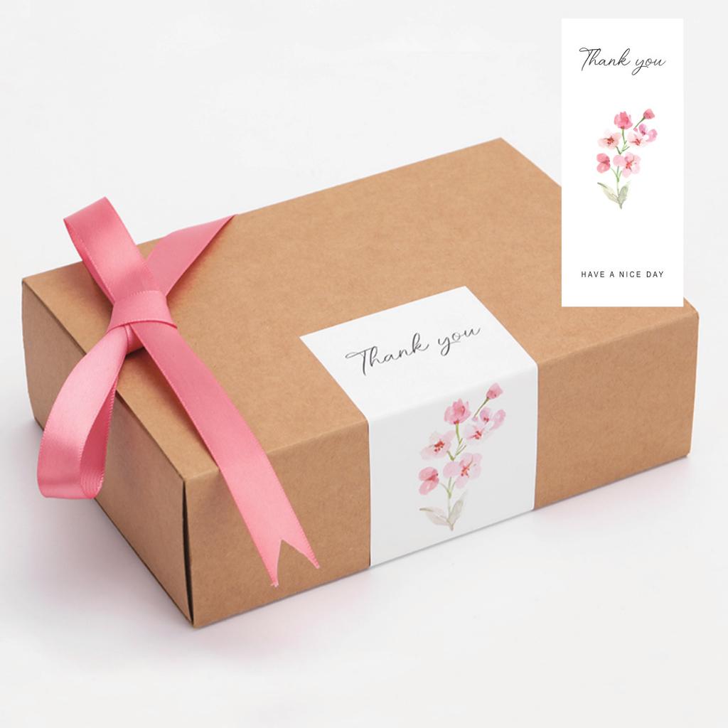 50Pcsroll Thank You Stickers Small Business Commodity Packaging Decoration Sealing Stickers Personalized Package Label