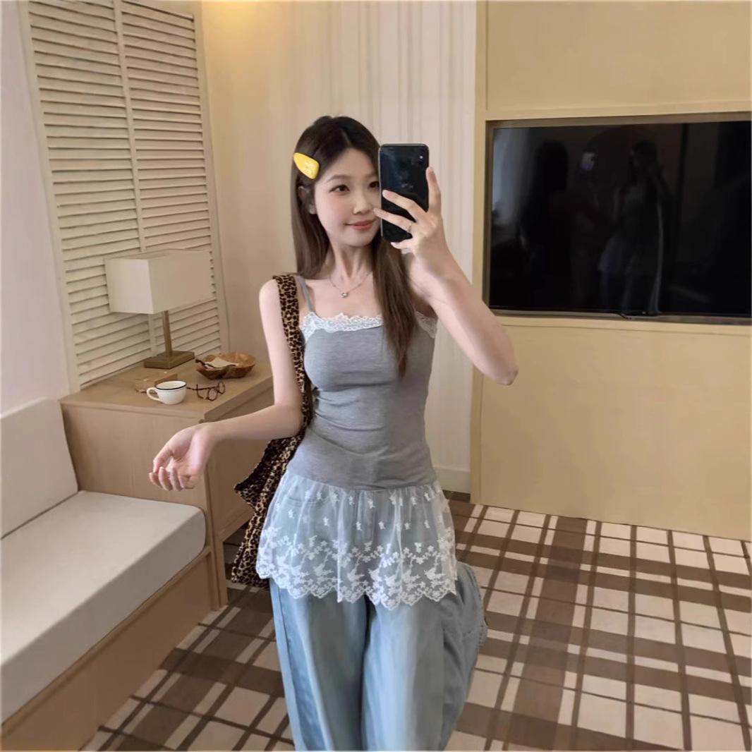 

Women s Sweet & Spicy Lace Peplum Camisole - 2025 Sleeveless Top L білий