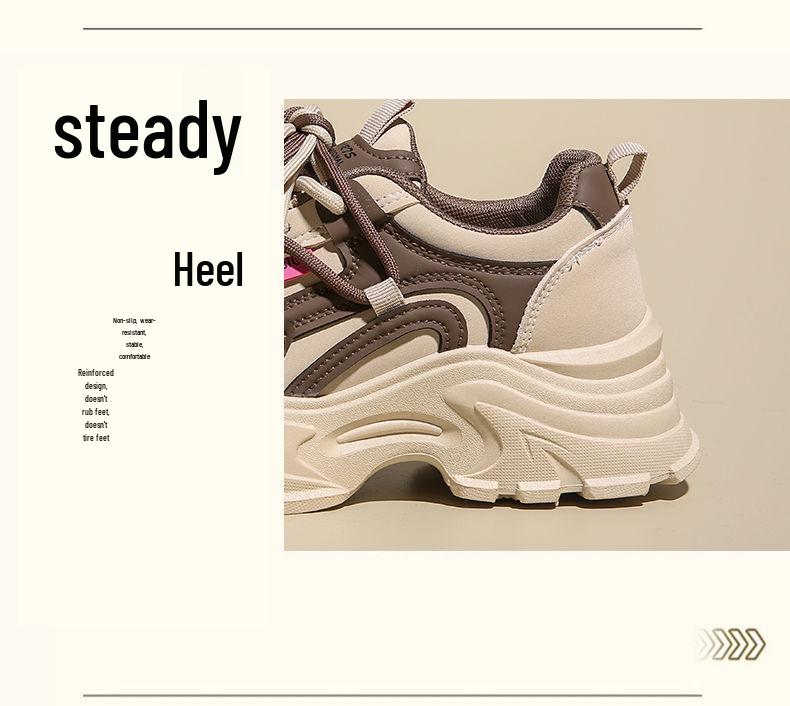 Women's Genuine Leather Waterproof Non-Slip Running Shoes - Dad Style, Soft Sole, Autumn Collection, Small Feet Fit.