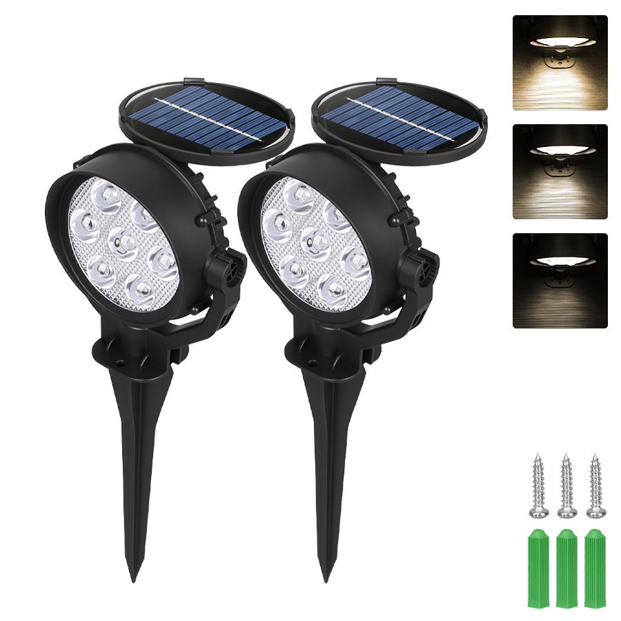 

Solar Landscape Lights 7LED Adjustable In-Ground Wall Spotlight IP65 Waterproof Outdoor Lighting for Garden Yard Pathway 2-4Pcs Set 1Pcs
