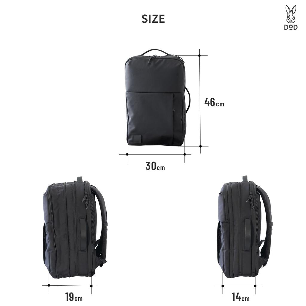 DOD Balibijiva CD Expanded Thin Business Ryggsekk Vannavstøtende veske tommers PC Bare A4 Oppbevaringskapasitet Ryggsekk Pendlerveske Herre 15.6 BA133-BK