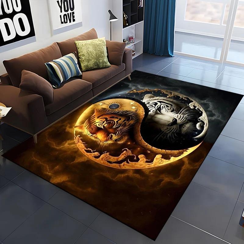 15 Size Tai Chi Bagua Yin Yang Pattern Rug Carpet for Living Room Bathroom Mat Creative Doormat Carpet for Bedroom Home Decor