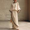 European and American Cross-border Independent Station 2026 New Bat-sleeved Robe Top Half-length Skirt Two-piece Set Elegant Casual Style