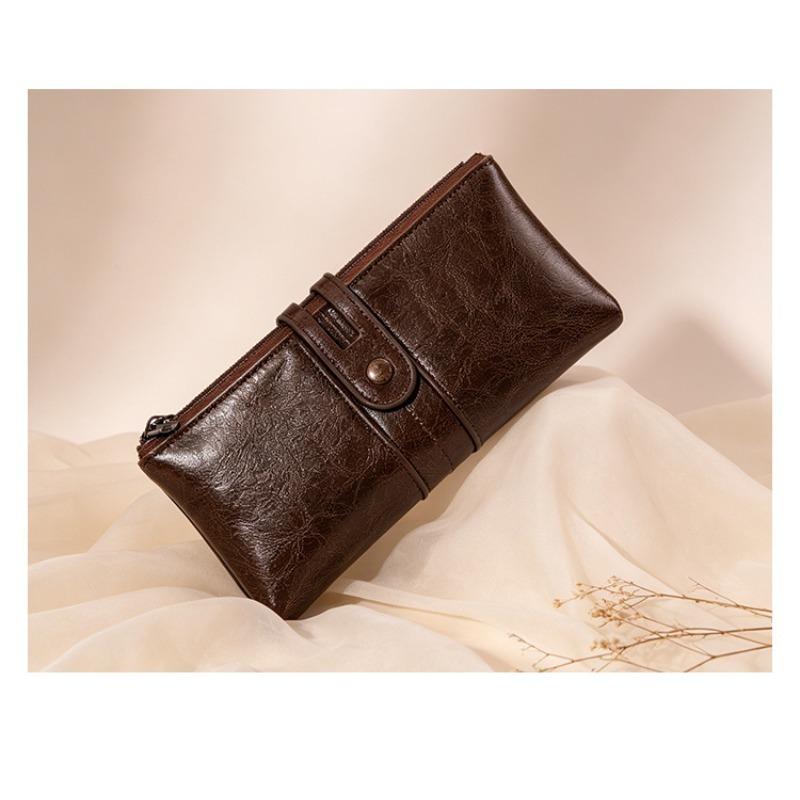 Anti-magnetische portemonnee Dames Retro Portemonnee met rits Grote capaciteit Lange portemonnee