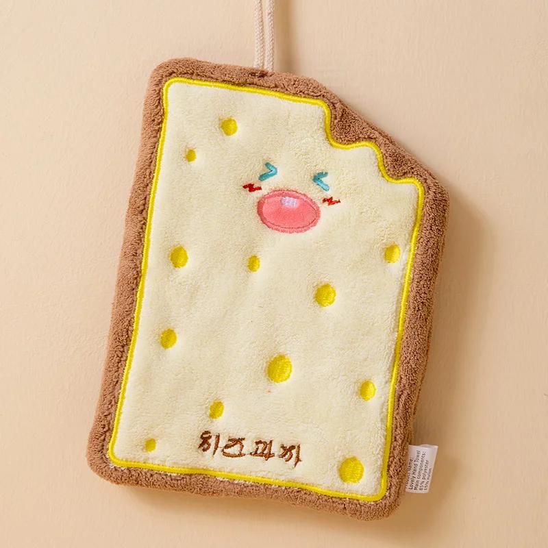 Creative Toast Biscuit Cheese Doughnut Shaped Plush Children Hand Dry Towel Soft Fabric Toys Room Decoration Creative Gift