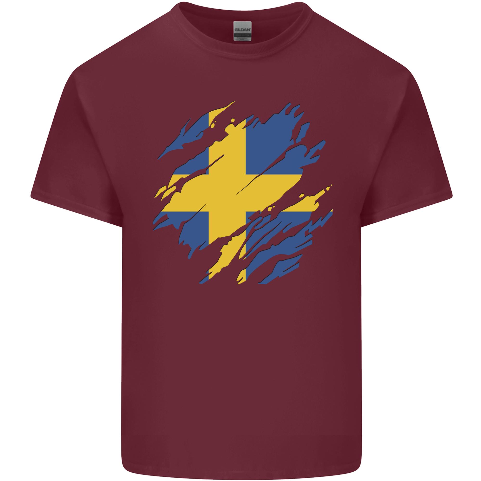Torn Swedish Flag Sweden Day Football Unisexs Light Cotton TShirt S
