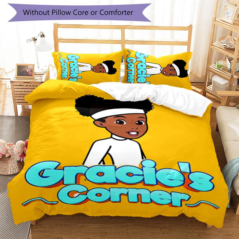 3pcs Gracie's Corner pattern bedding set duvet cover set includes duvet cover &pillowcases, perfect all season bedroom decoration & gift