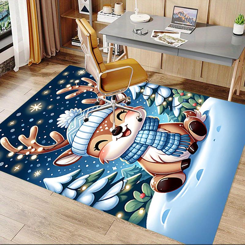 1PC reindeer snowscape Extra Large Non Slip Floor carpet, Office, family, Studio   Large Area Rug Indoor Rugs, Bold Statement Piece