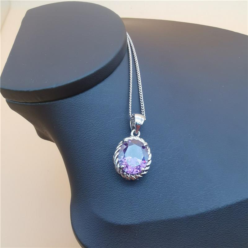 Jewelry Set Three Piece Oval European and American Style Tanzanite Crystal