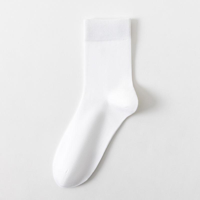 Cotton Spring and Autumn Pure Cotton Men's Socks, Men's Mid-leg Cotton Socks, Business Anti-odor, Sweat-absorbing, Antibacterial, Solid Color