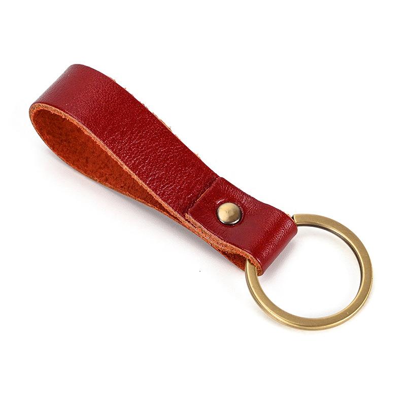 Leather Keychain Original And Personalized Retro Mad Horse Leather Key Ring Key, First Layer Key Pendant, A Large Number Of