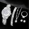 Ladies Cornucopia Diamond Watch Set Bracelet Accessories Fashion Quartz European Beautiful Women Watch Set