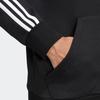 Adidas Základní 3-pruhé fleecem podšité pánské bundy s kapucí a zapínáním na zip Černé svrchní oblečení DQ3101
