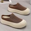Summer Breathable Thick Soled Shoes with Toe Caps, Solid Color, Shallow Opening, Height Increasing Shoes, Simple Soft Sole, Half Support