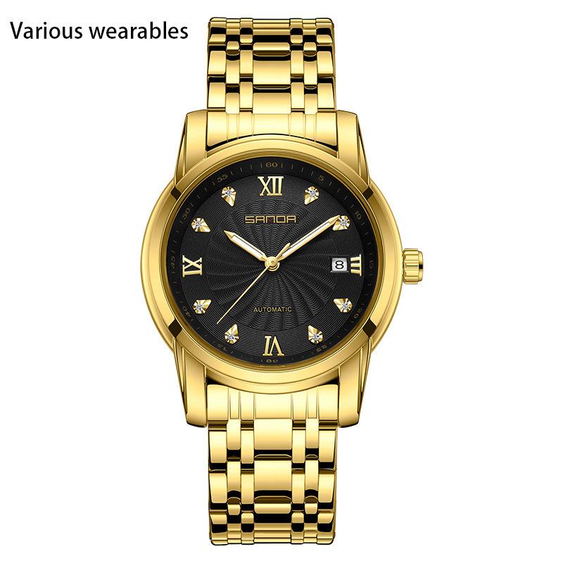 

Часы для мальчиков Полностью автоматические механические часы Модные тенденции Стальные браслеты Календари Мужские деловые часы Стальные браслеты