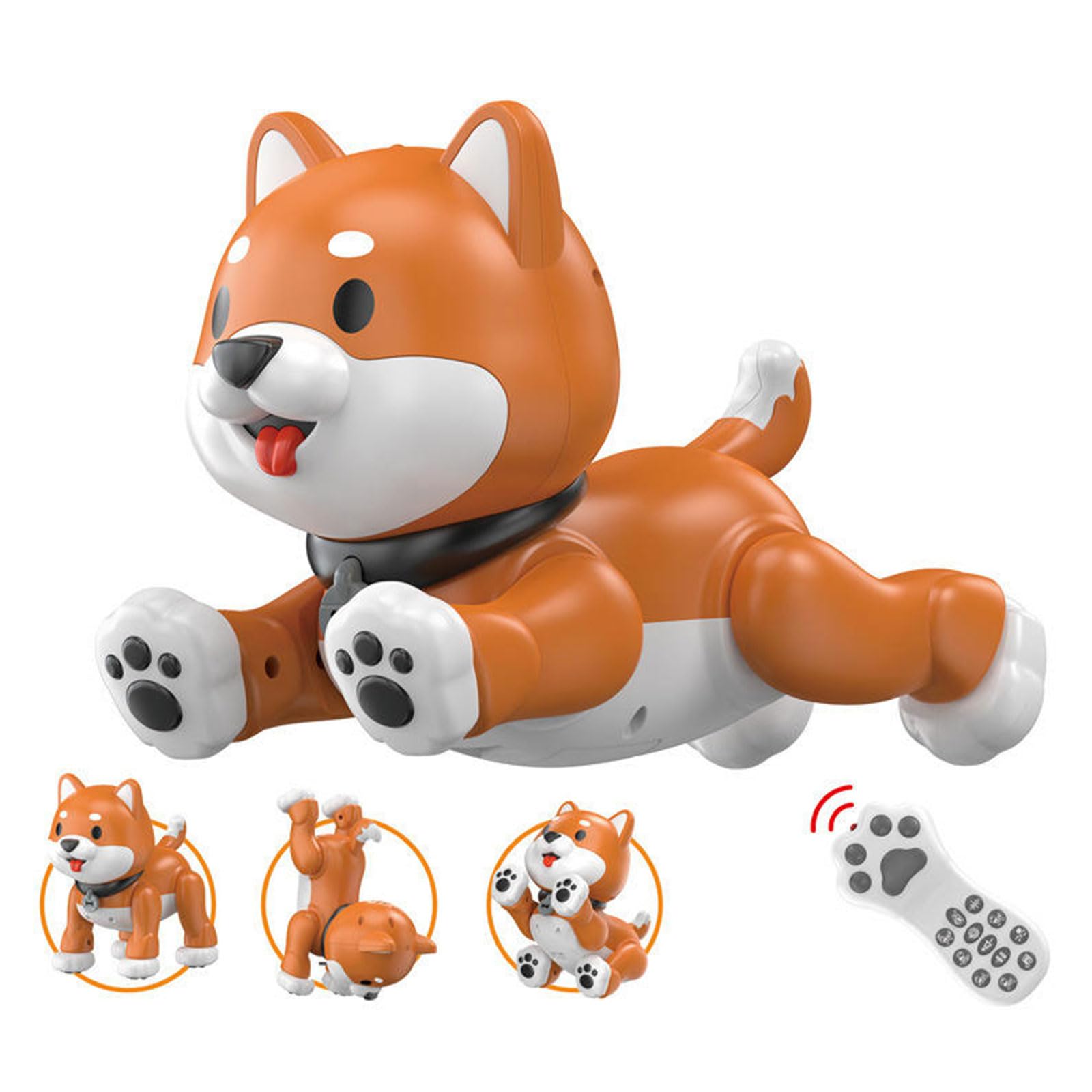 

ROBOT PLAZA Robot Dog Toy, Moving, Multi-Function, Infrared Remote Control, Music, Dancing, Touch Response, Easy Programming, USB Charging, Boys,