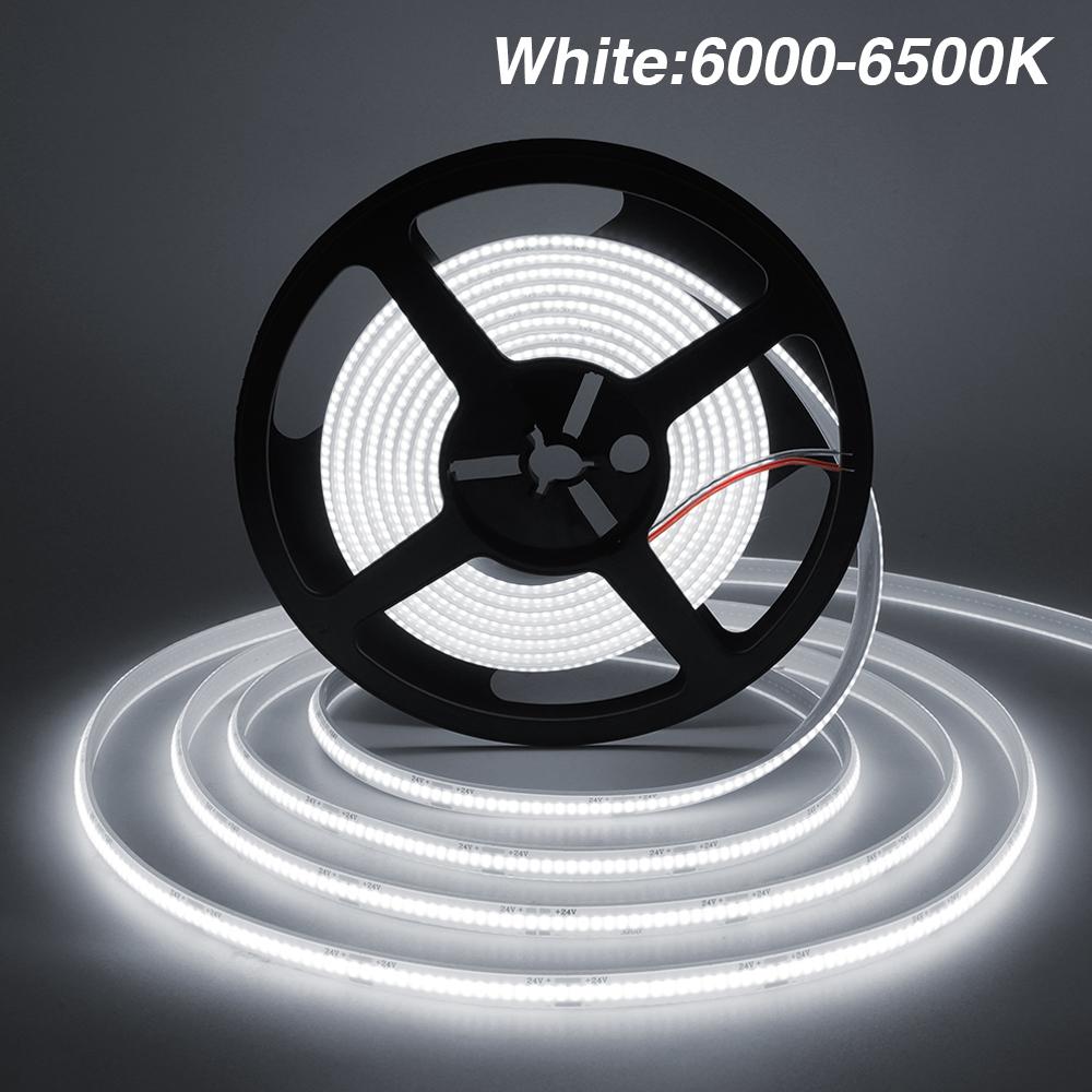 

IP68 Waterproof COB Strip 12V 24V 1M 10M 20M 320Leds/M RA90 3000K 4000K 6000K High Density Flexible Ribbon Rope LED Light DC 12V&0.5m холодный белый