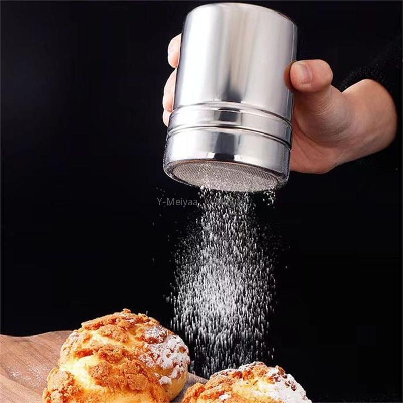 1PC Stainless Steel Mesh Condiment Shaker Dusters Dusting Salt Shaker Spice Jar Salt Sugar Pepper Shaker Box Cocoa Icing Powder