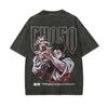 Tričko Choso Jujutsu Kaisen Pánské Kyselý Wash Oversized Manipulace s krví Anime Streetwear Klan Kamo Vintage Bootleg Tričko