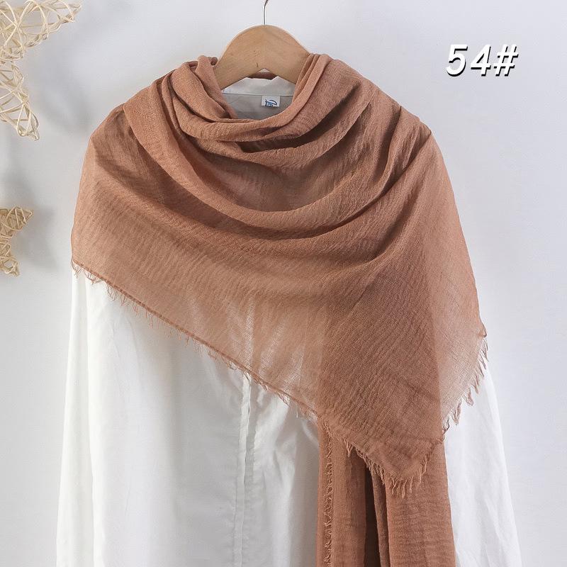 Sciarpa da donna in cotone lino seta - Per tutte le stagioni, colore unito, versatile foulard per testa e parasole