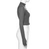 Solid Color Casual T-shirt Women Long Sleeves Turtleneck Crop Tops Sexy Simple Style Party Club Spring Summer New