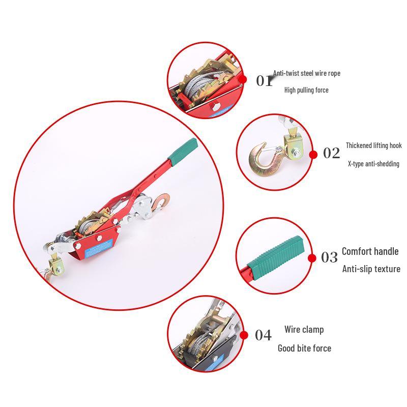 Hand-Operated Wire Rope Double Hook Tightener 1-4T