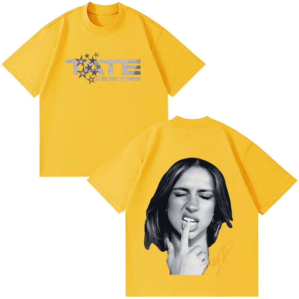 Tate Mcrae Album So Close To What Miss Possessive 2025 Welttour T-Shirts Männer Frauen Kurzarm T-Shirts Freizeit-T-Shirt