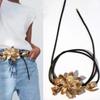 Zinc Zinc Alloy Metal Flower Waist Chain Vintage Exaggerated Belt Versatile Golden Tulip Belt  Bag Decoration
