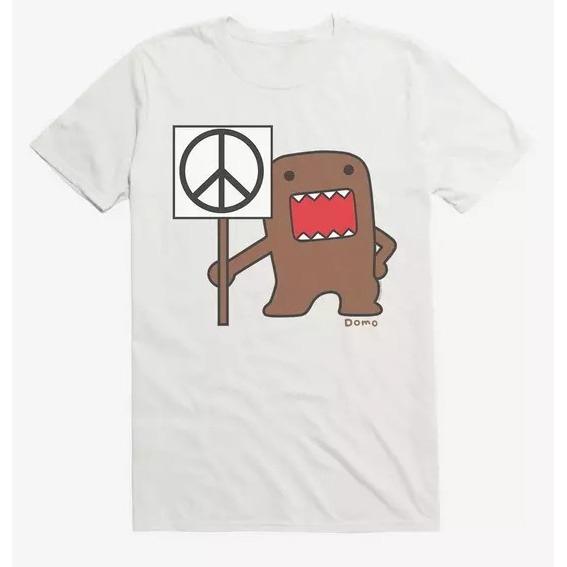 Domo Tee Loose LargeSized ShortSleeved Shirt for Teenagers Street Casual Hoodie Cotton Material