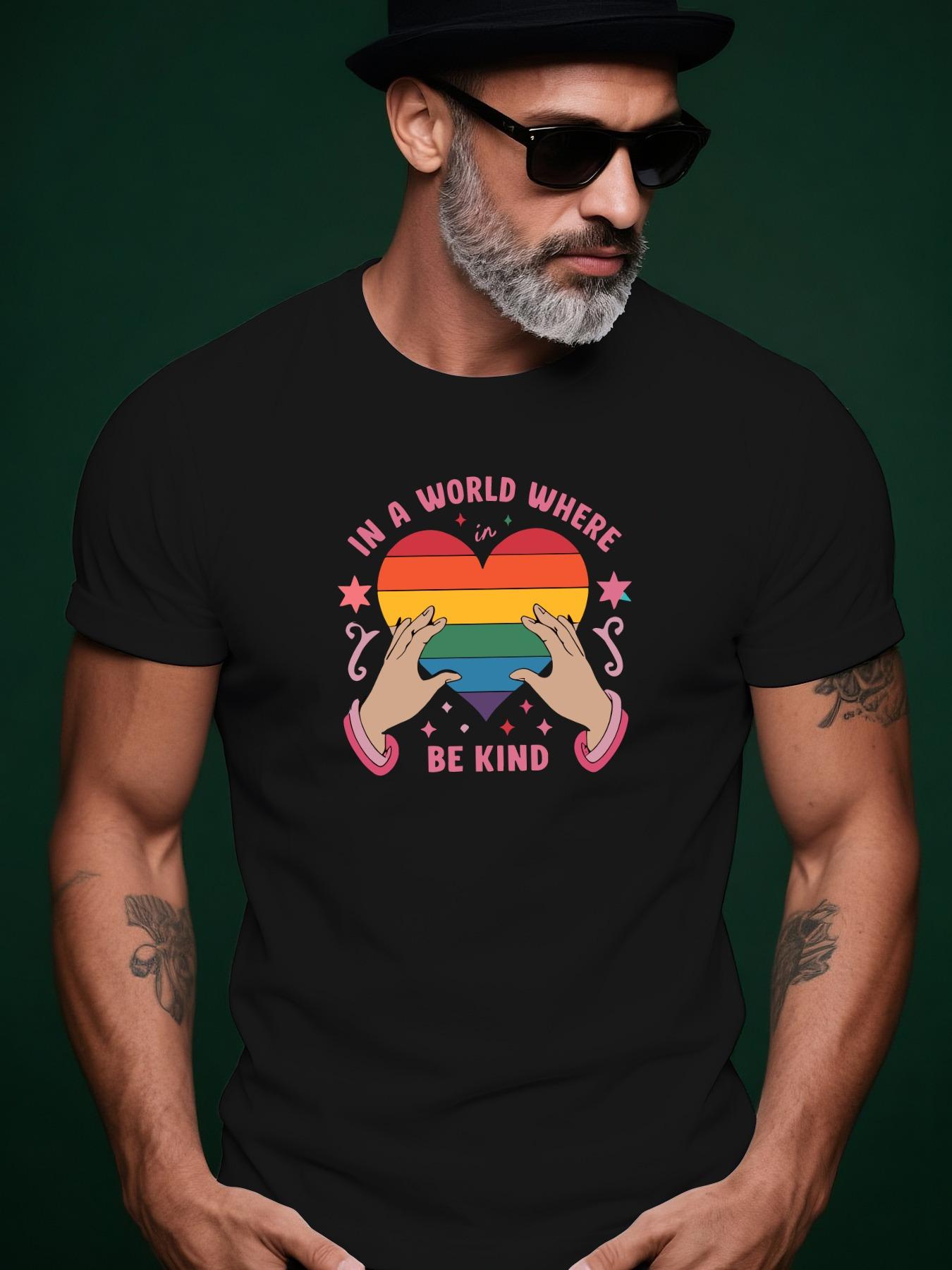 Crew Neck Tshirt with Heart Hands Graphic XXL