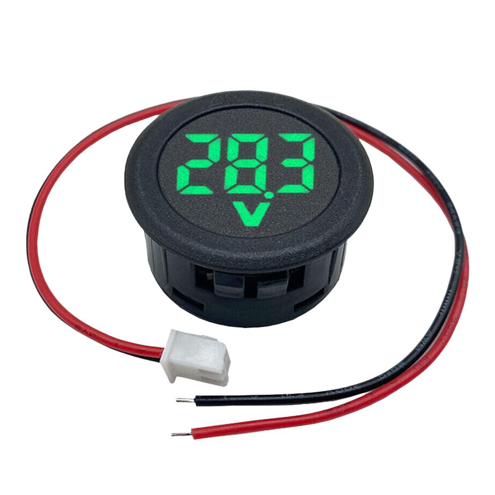 Voltmetru DC 4-100V cu afișaj digital LED pentru mașină, tensiune și curent, metru rotund, detector de voltmetru, tester cu două fire, mini voltmetru