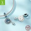 925 Sterling Silver Starry Sky Galaxy Pendant, Blue Meteor Diy Bracelet Beaded Accessories Scc2369