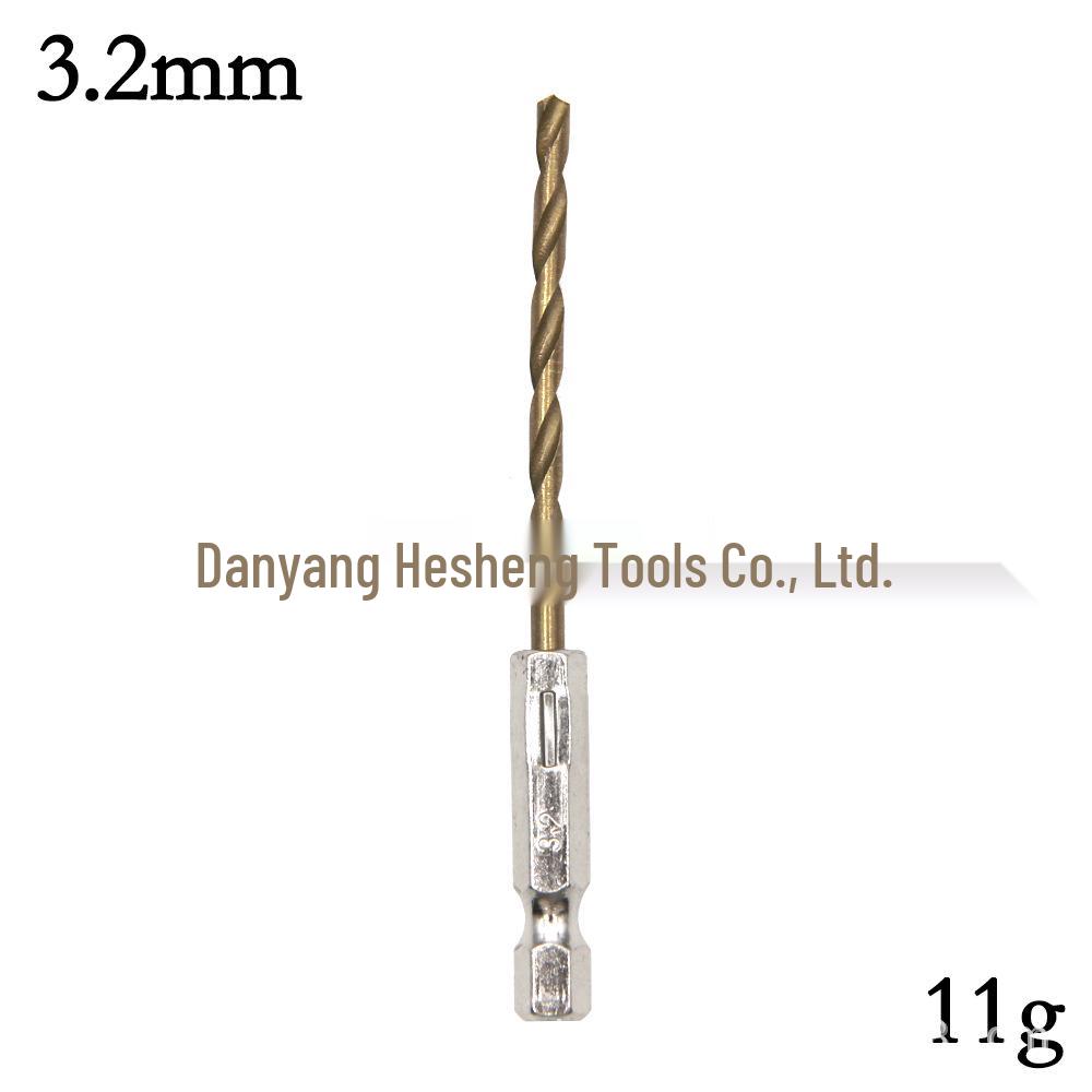 13PC Hexagonal Handle Titanium-Plated Twist Drill Bit Set (1.5-6.5mm) for Electric Drills and Screwdrivers