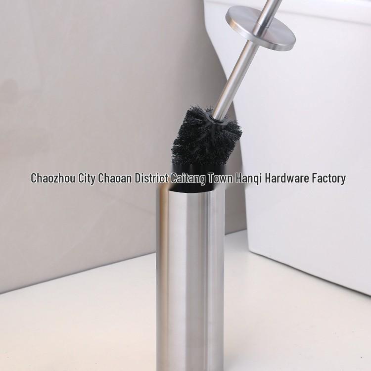 Wall-Mounted Stainless Steel Toilet Brush with Floor Stand for Household Bathroom Cleaning