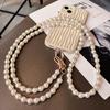 Mobile Phone Lanyard, Crossbody, Pearl Bead Chain, Light Luxury, Rhinestone Pendant, Women's Style, Handmade Bead String