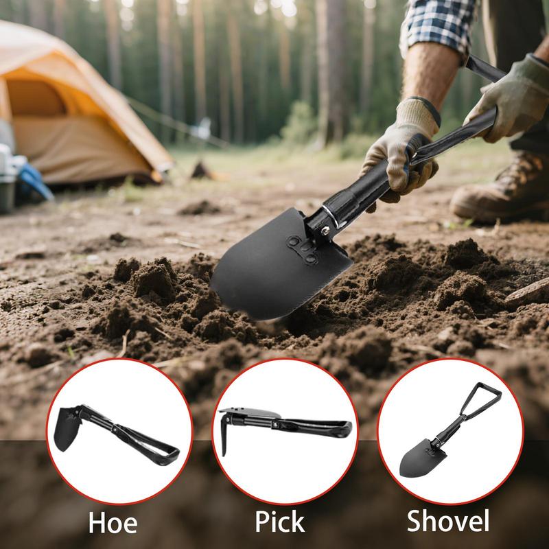 Pá Dobrável para Exterior Aço Durável Ferramenta Multifuncional para Camping Pá de Sobrevivência com Saco de Armazenamento para Aventuras ao Ar Livre